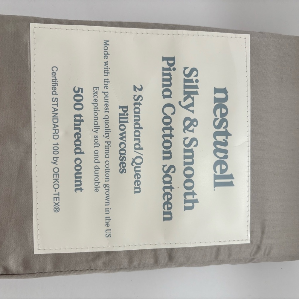 Nestwell Silky & SmoothPina Cotton Sateen 2 Standard/Queen Pillowcase